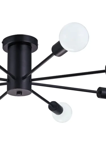 Люстра потолочная LOFT 75140/8C BLACK Natali Kovaltseva белая на 8 ламп, основание чёрное в стиле современный  фото 3